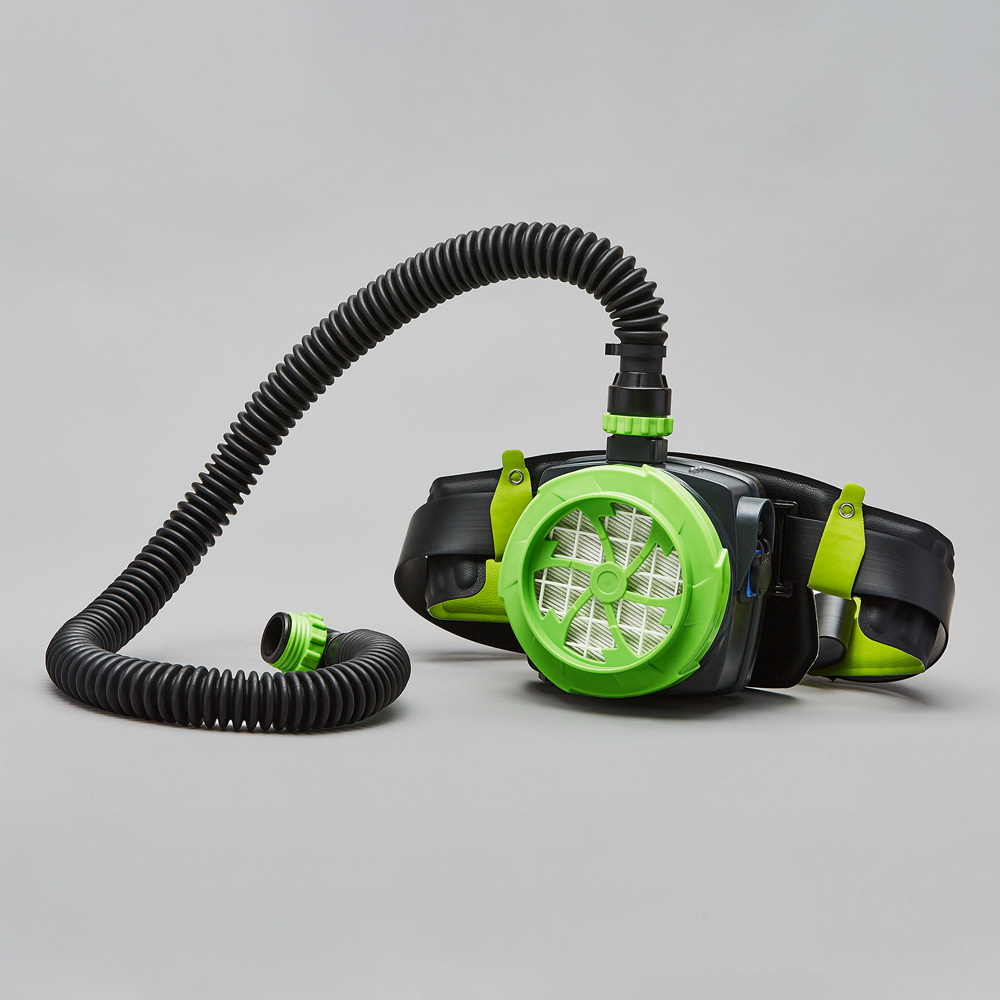 Aangedreven luchtzuiverend adembeschermingssysteem met stoffilter